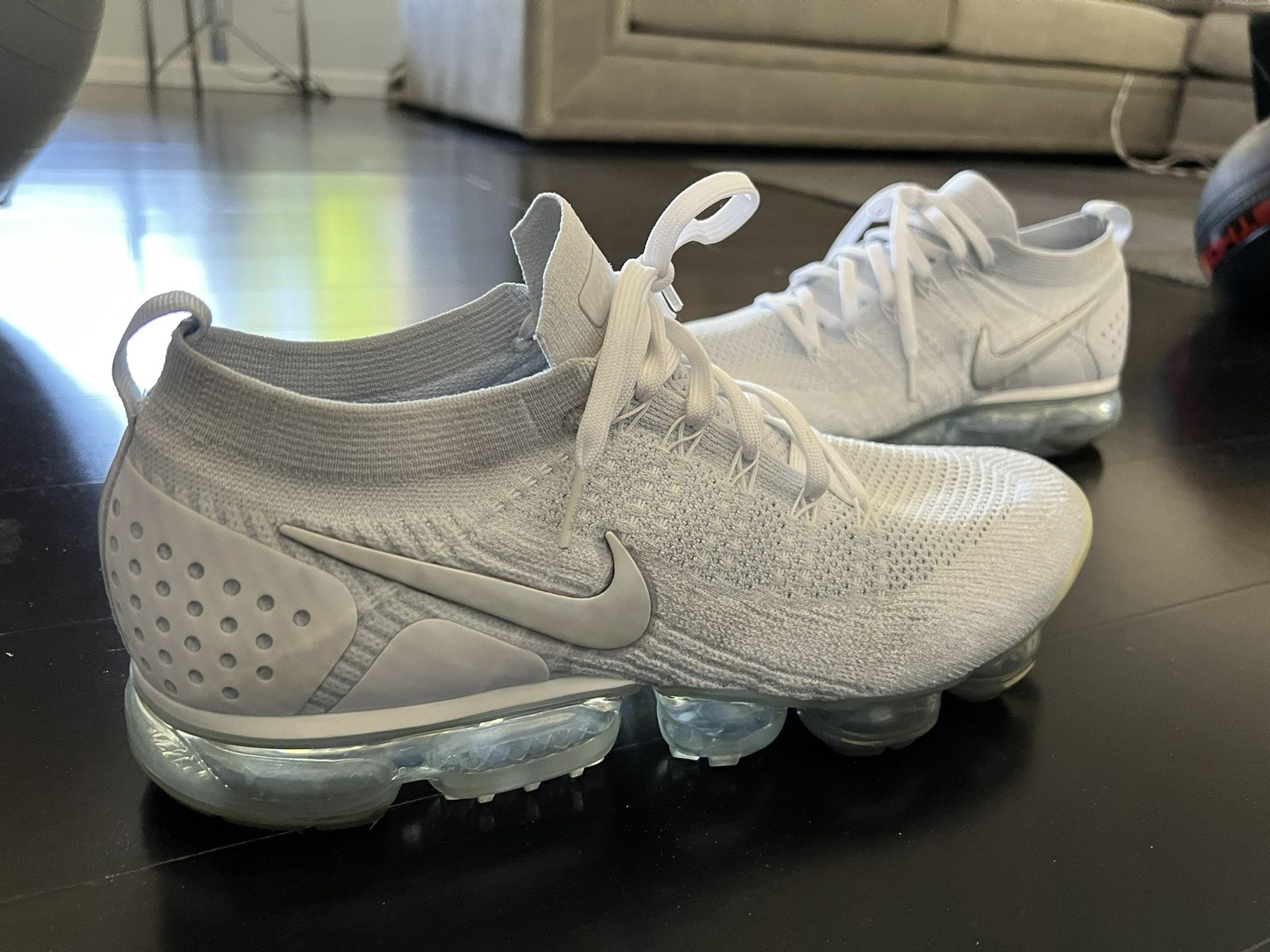Size 14 Nike Air Vapormax Flyknit White Vast Gray