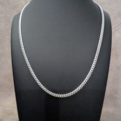 Solid Silver 20" Miami Cuban Chain