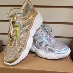 New listing! GOLD OR Silver Holographic Sneakers