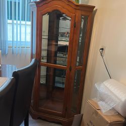 Amish Solid Wood Saluda Corner Curio Cabinet