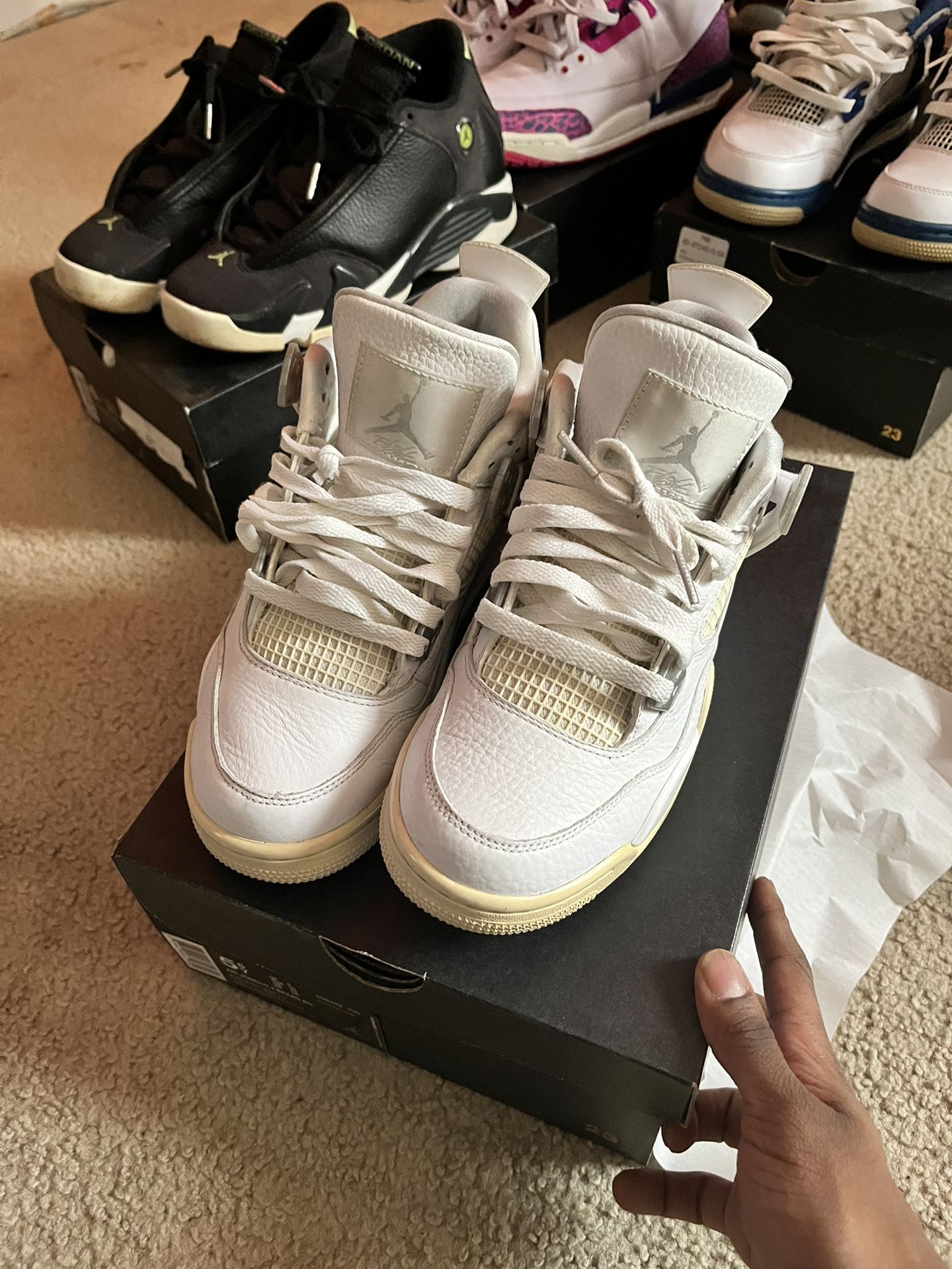 Authentic Air Jordan 4 “Pure Money” in youth size 5.1Y