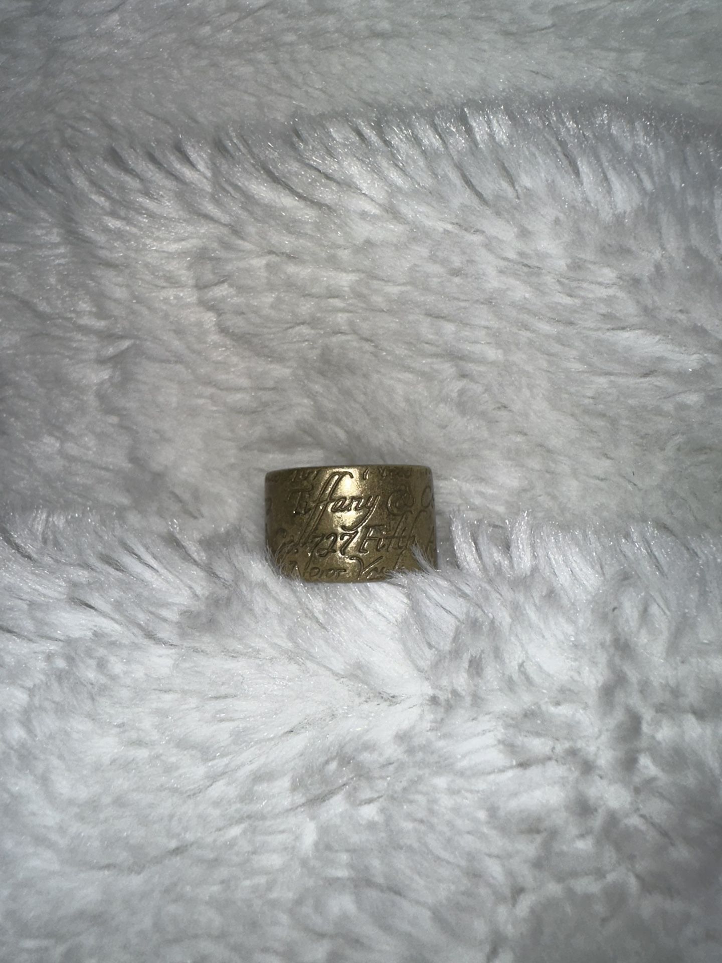 Tiffany & Co Silver Wide Notes Fifth Ave Ring Size 6.