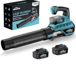 WHATOOK 20V Cordless Leaf Blower with 2 X 4.0Ah Batteries & Charger, Blushless Motor Electric Leaf Blowers for Lawn Care 450 CFM 120MPH for Snow Blowi