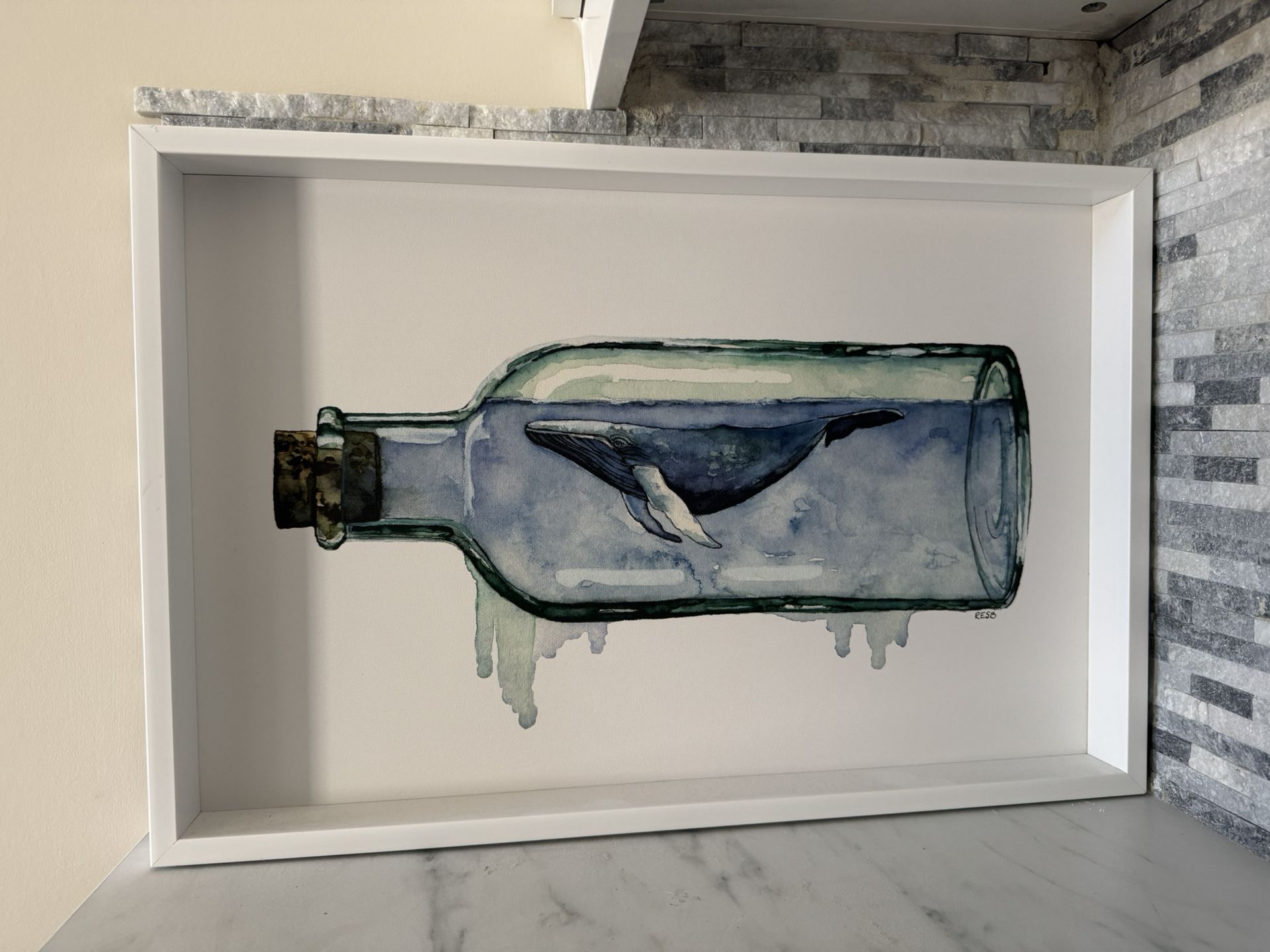 White And Blue Wall Painting (like VERY NEW)