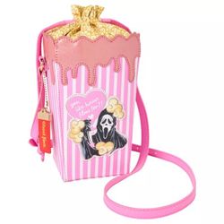 Scream Ghost Face Pink Popcorn Bucket Crossbody Bag Purse Officially Licensed NEW W/TAGS Halloween Horror (Price Is Firm)