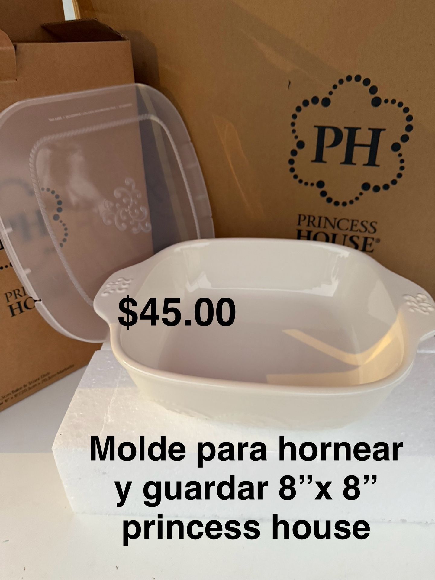Molde Para Hornear 8” X 8” 👉 princess house todo nuevo y con caja 📦