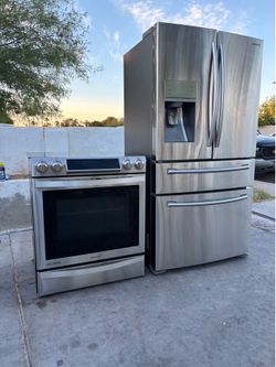 Samsung Fridge counter depth sliding stove induction both work perfect in good condition free delivery to your garage