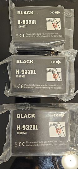 Three Bk Cartridges For Hp Printer 