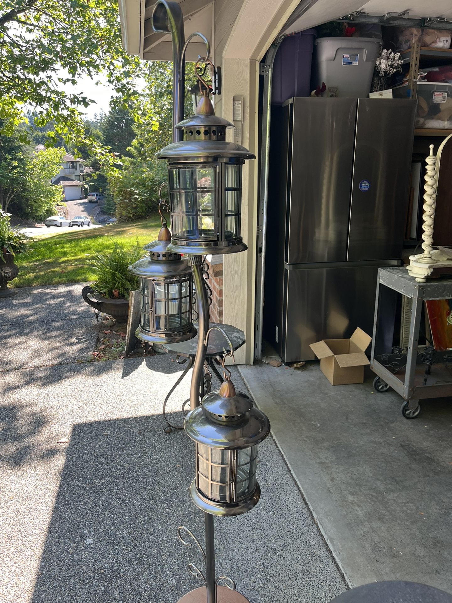 Heavy Duty Set Of 3 Lanterns And Stand For Candles
