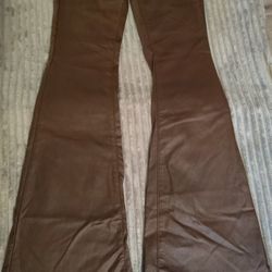 Metallic (Faux leather style) Flared Pants Size M