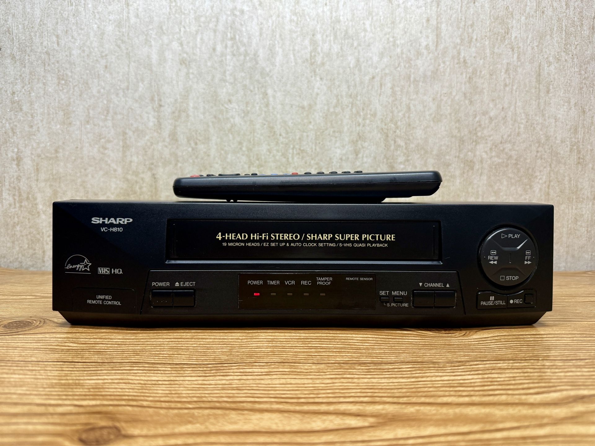 Sharp VC-H810U 4 Head Hi-Fi Stereo VCR VHS Player w/ Remote *Serviced*