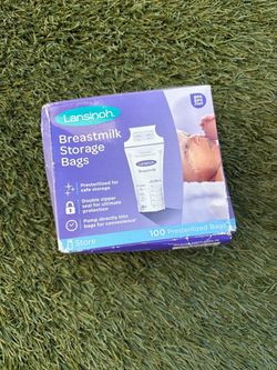 Breast milk storage bag and pads