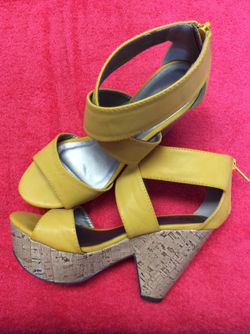 New!!!- Yellow Wedge Shoes , size 6.5Pinole Ca