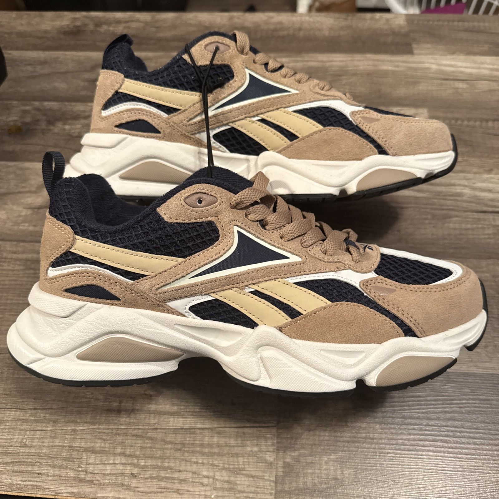 Reebok Royal Charge Y2K Chunky Brown Leather Navy Blue AR30246M Men Sz 10 2024