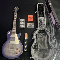 Epiphone electric guitar Les Paul blueish purple with case