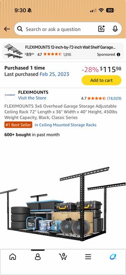 2 overhead garage storage