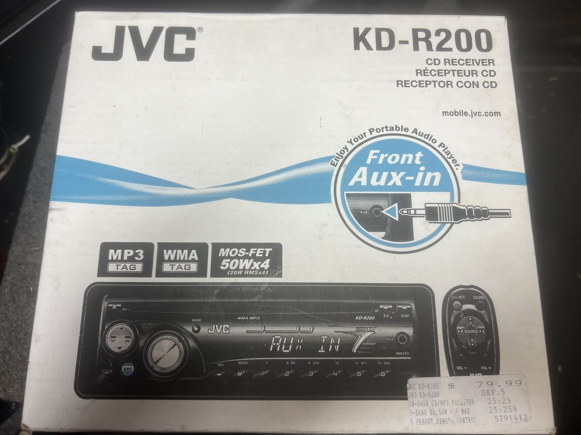 JVC KDR200 BRAND NEW CD PLAYER CAR STEREO for Sale in Buena Park, CA