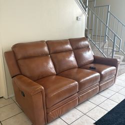Brown Reclining Sofa