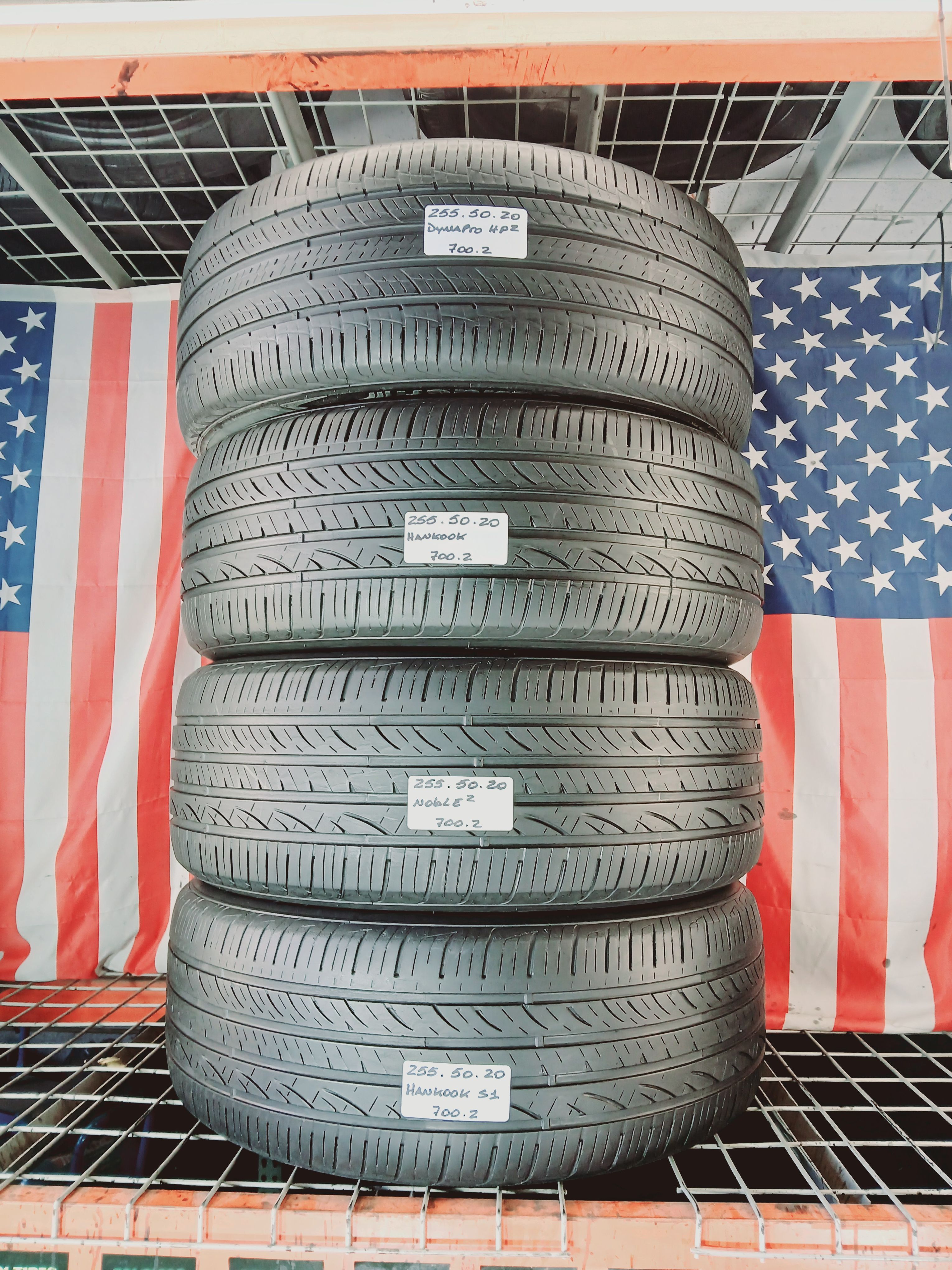 βοΈ Set of 4 Used Tires P255/50R20 HANKOOK VENTUS S1 EVO ALL SEASON 255/50R20 SUV TOURING QUIET COMFORT TYRES 255 50 20