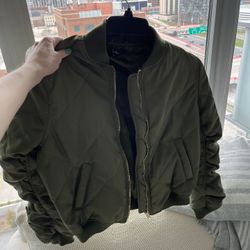 Green Lulus Bomber Jacket 