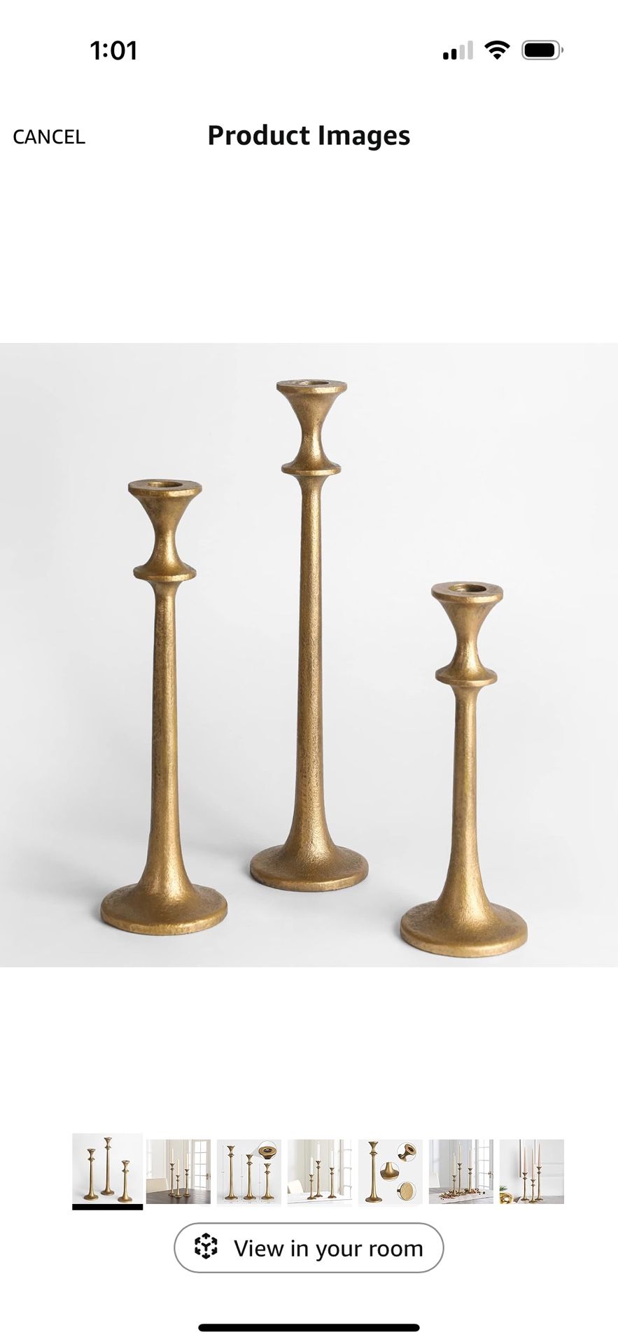 Iron Black Taper Candle Holder - Set of 3 Decorative Candle Stand -