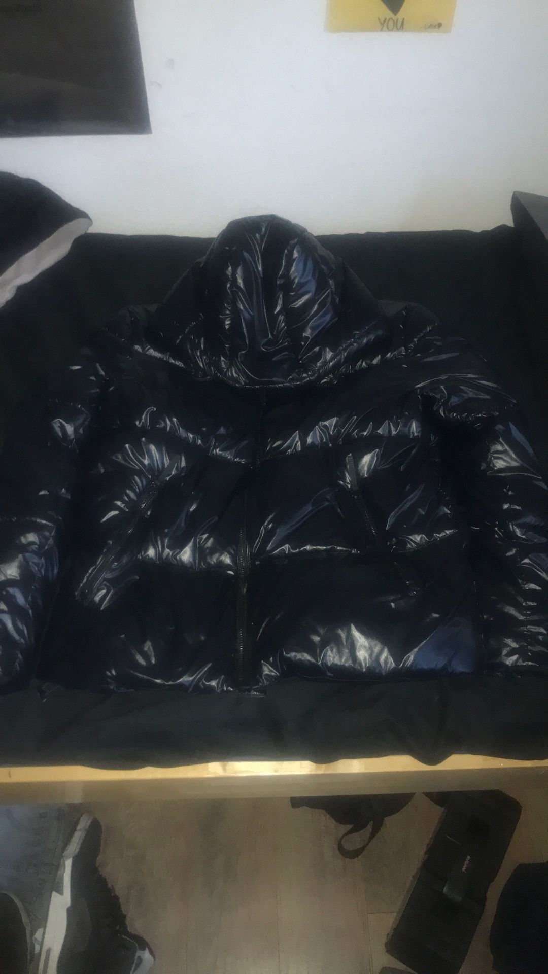 glossy puffer (looks like moncler)