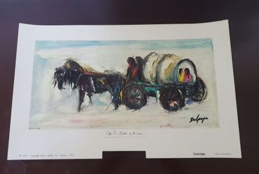 Ted De Grazia Numbered Print / Waiting / Off To Market