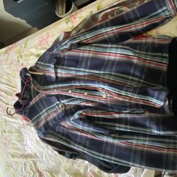 Ralph Lauren Button Down Hooded Shirt Sz Large