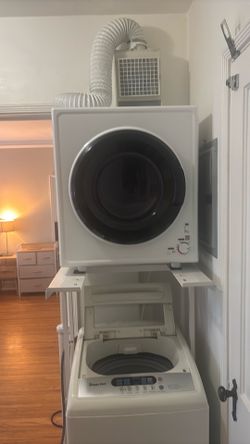 Small washer and dryer with stand
