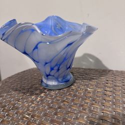Blue And White Vintage Bowl By Krosno Jozefina