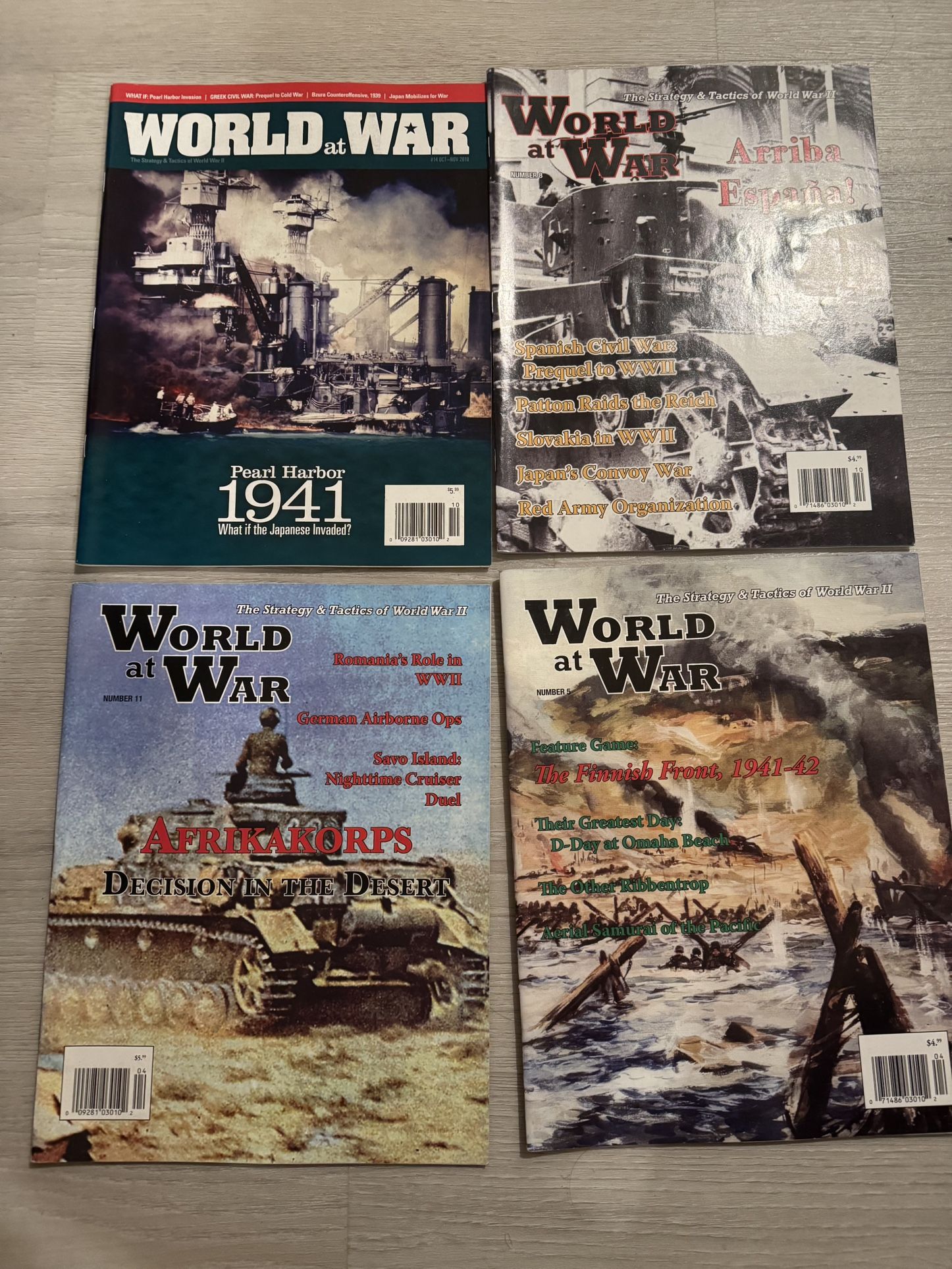 World at War Magazines #5, #8, #11 & #14 - Total Of 4 - Like New 