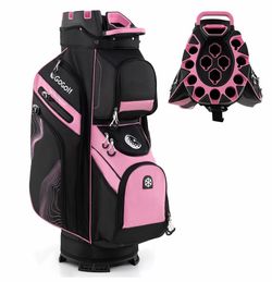 Golf Cart Bag Molded Lock Top Golf Travel Bag Pink