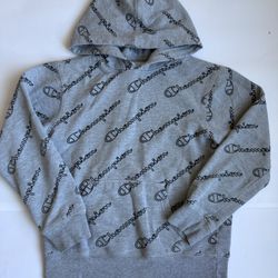 Unisex Boys Classic Gray Champion  Pullover Hoodie Sweater Size Medium
