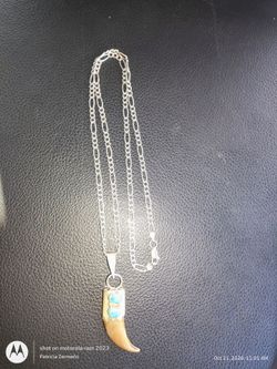 Claw Pendant Necklace with Turquoise Stones