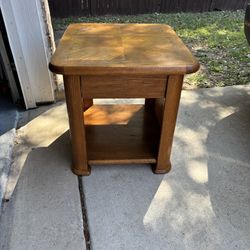 Vintage Solid Wood Side Table with Work Top