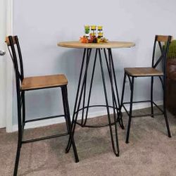 Table Wood With 2 Chairs Brand New 