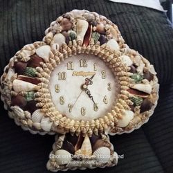 Vintage Handmade Philippines Shell Hanging Clock