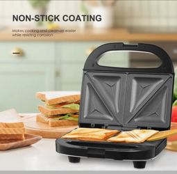 Commercial Grade Non-Stick Sandwich Maker, Quick Heat-Up, Built-in Indicator, Non-Stick Coating For Easy Cleaning, Ideal For Cafe & Home