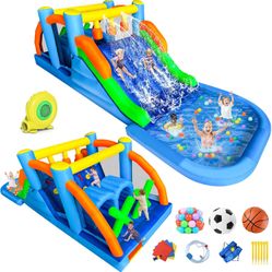 Inflatable Obstacle Course Bounce Castle Water Slide Water Park W453