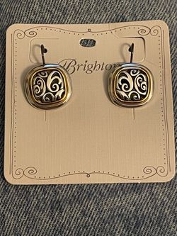 Brighton Two-Tone Scroll Drop Earrings