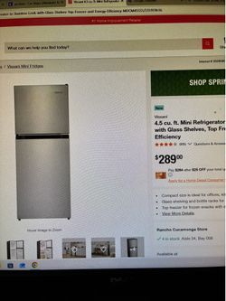 Nissani 4.5cu ft Mini Refrigerator in Stainless Look with Glass Shelves,Top Freezer,and Energy Efficiency