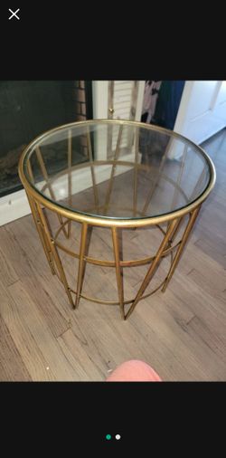 Gold Metal End Table 