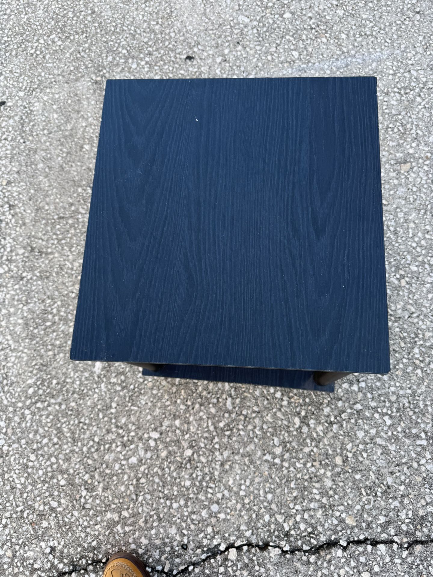 Black Faux Wood Accent Table — Simple Modern Side Table