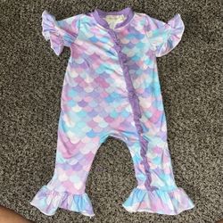 Marie Nicole Clothing Mermaid Scale Footed Romper 6-12 months