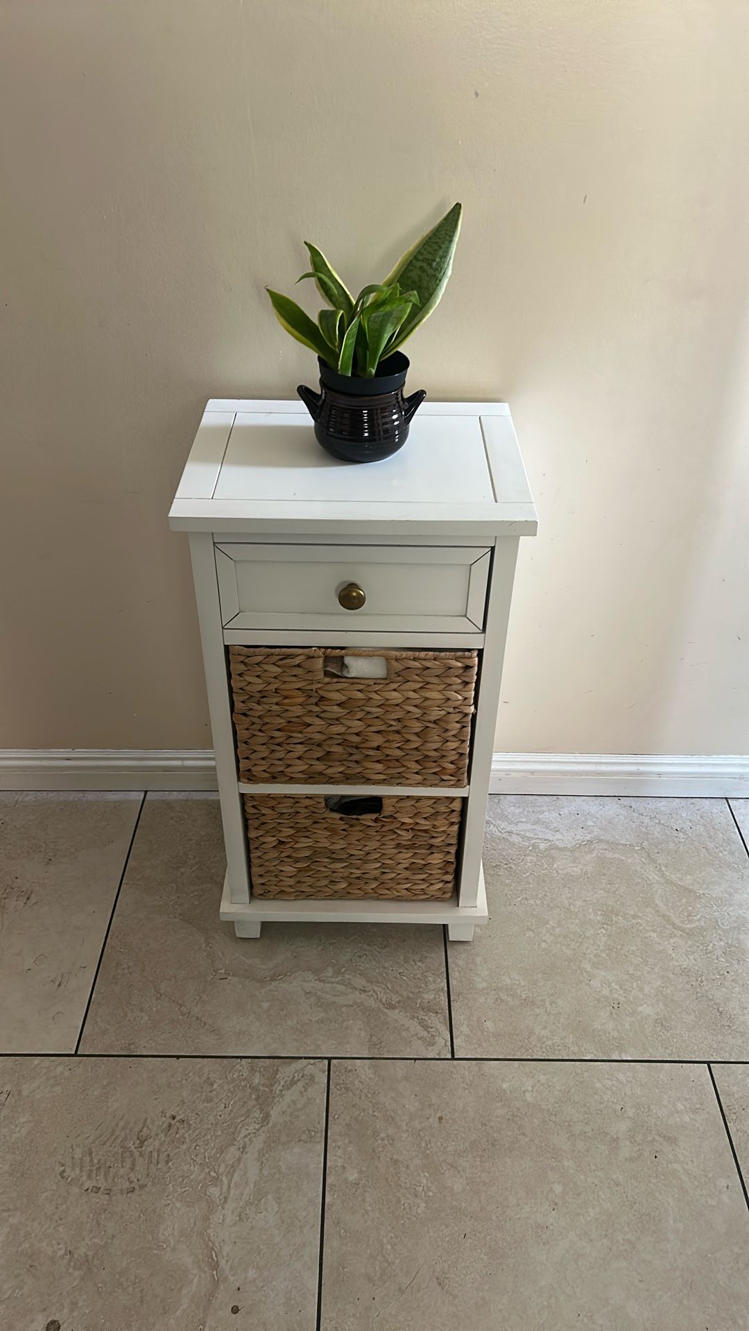 Side Table With 3 Drawers