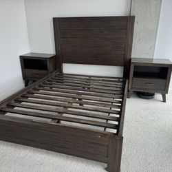 Queen Size Bed Frame/Matching End Tables