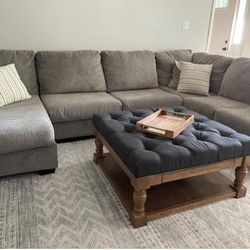 Extra Cozy Platinum Huge U Shaped Couch Sectional ☀️ Brand New 💥 Living Room Set ✅