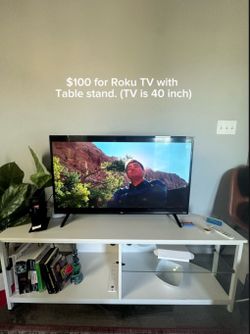 Roku TV and TV stand