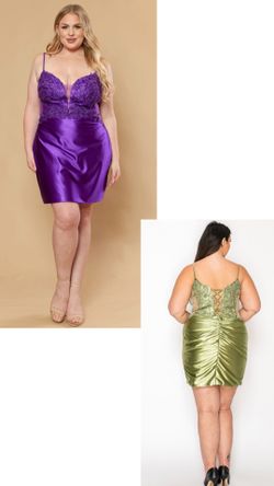 New With Tags Satin Embroidery Beaded Mesh Sides Short Formal Dress & Homecoming Dress $199