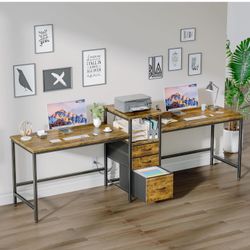 GYIIYUO computer desk rustic brown